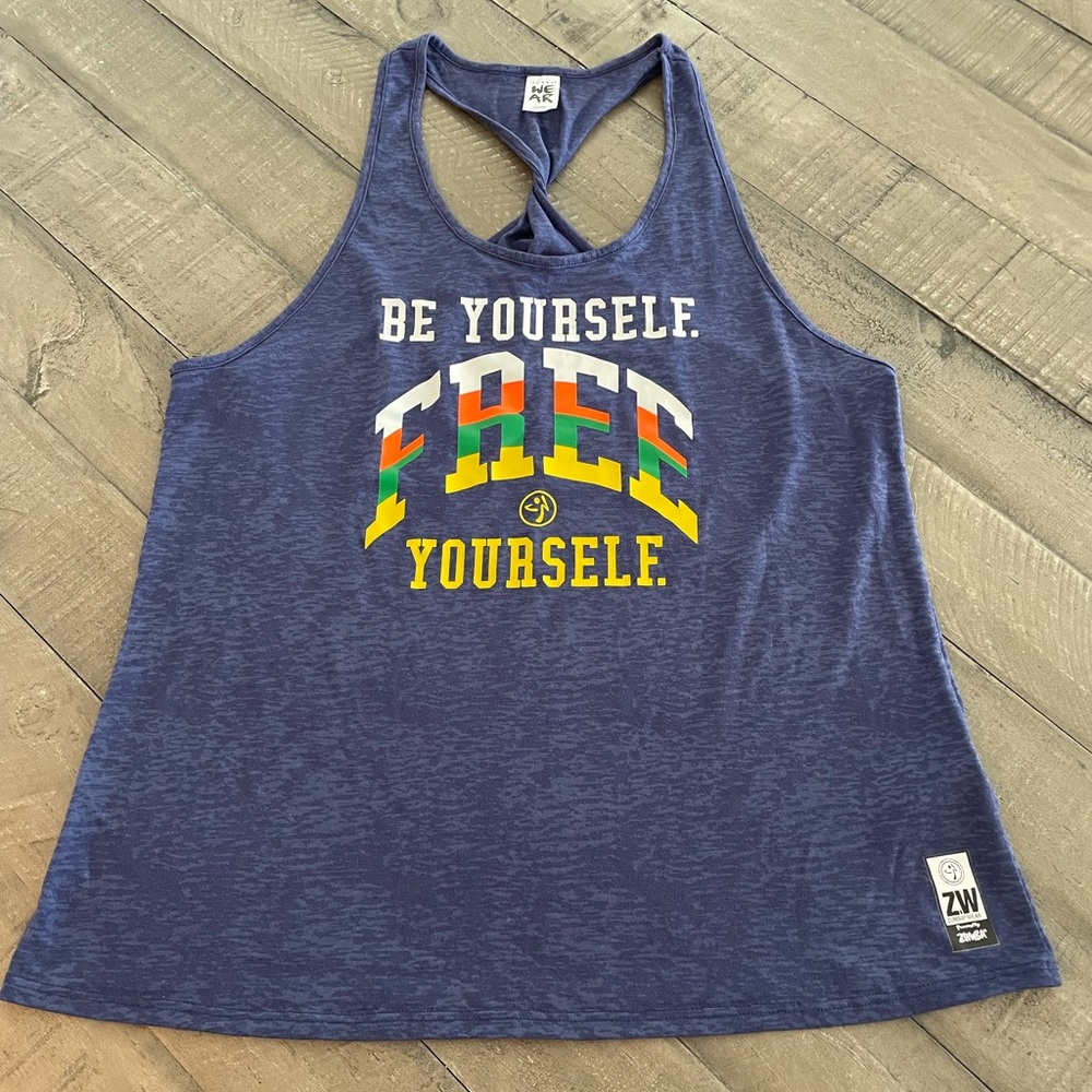 Zumba Fitness Purple Sleeveless Tank Top with Racerback
